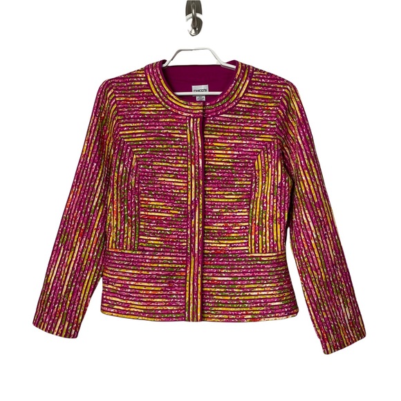 Chico's Jackets & Blazers - Chico's Multicolored Layered Textured Jacket Blazer